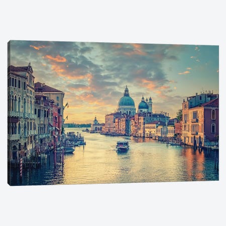 Grand Canal In Venice Canvas Print #EMN47} by Manjik Pictures Art Print
