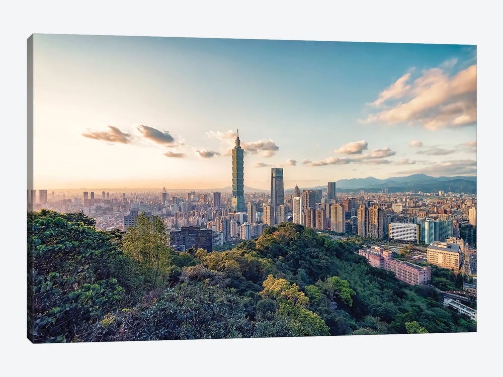 Taipei Sunset by Manjik Pictures 1-piece Canvas Print