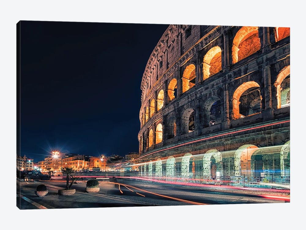 Colosseum By Night by Manjik Pictures 1-piece Canvas Print
