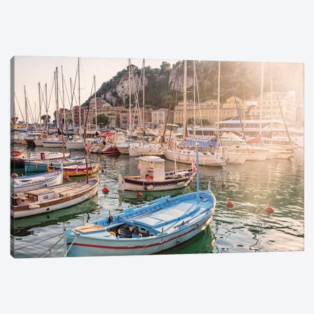 Harbor In Nice Canvas Print #EMN50} by Manjik Pictures Canvas Print