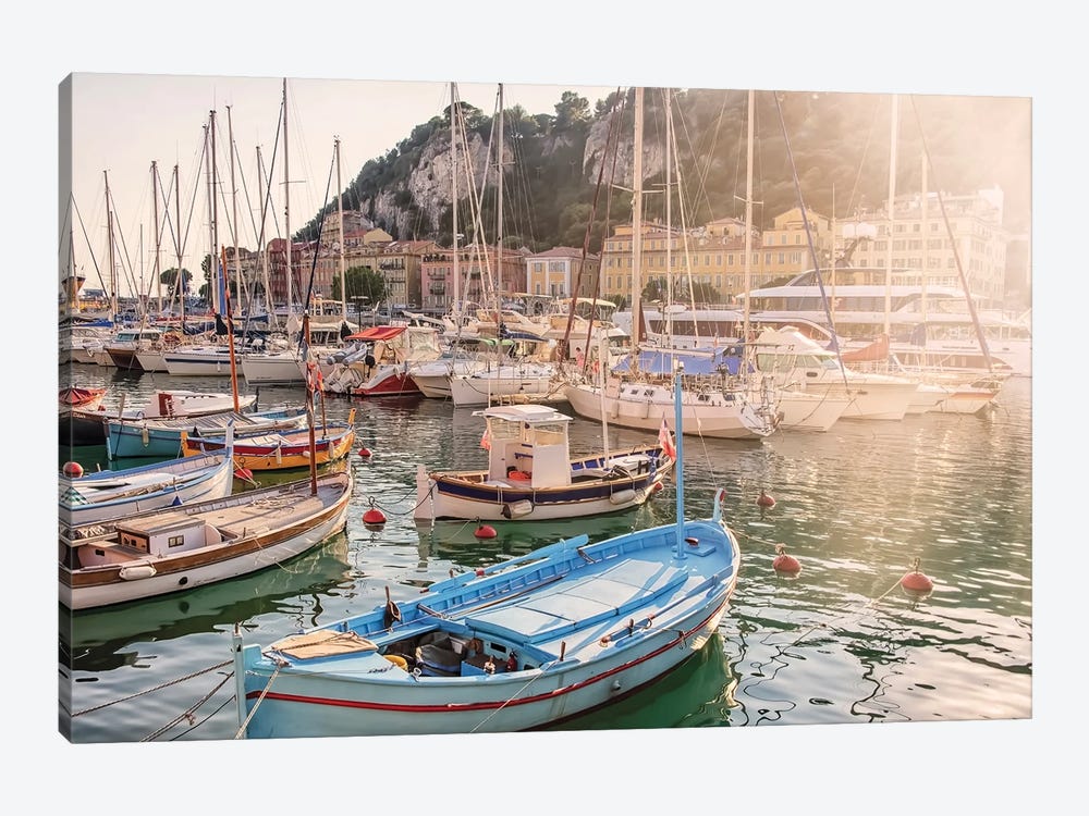 Harbor In Nice by Manjik Pictures 1-piece Canvas Art Print