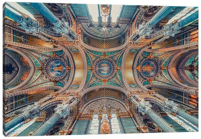 Inside Notre Dame De Fourviere Canvas Art Print - Dome Art