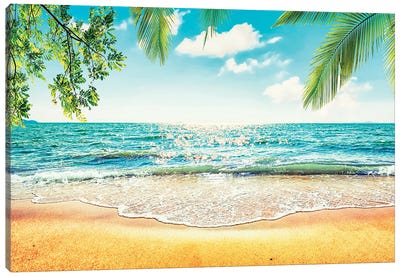 Tropical Beach Canvas Art Print - Manjik Pictures
