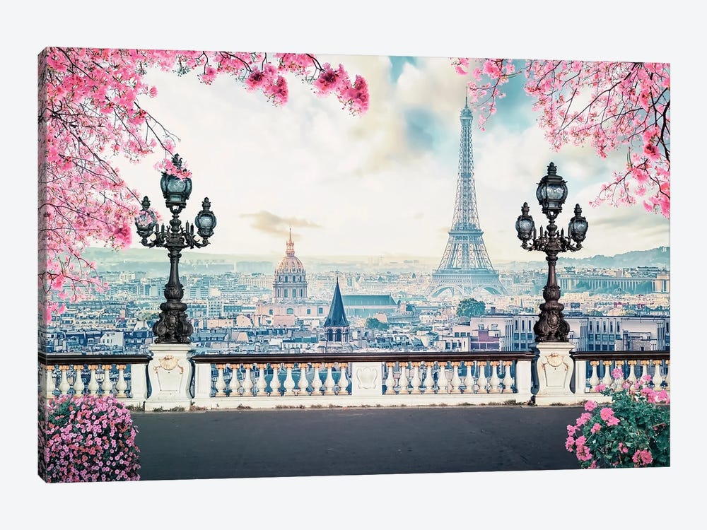 Paris Sakura by Manjik Pictures 1-piece Canvas Artwork
