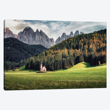 Church In The Dolomites Canvas Print #EMN549} by Manjik Pictures Canvas Print