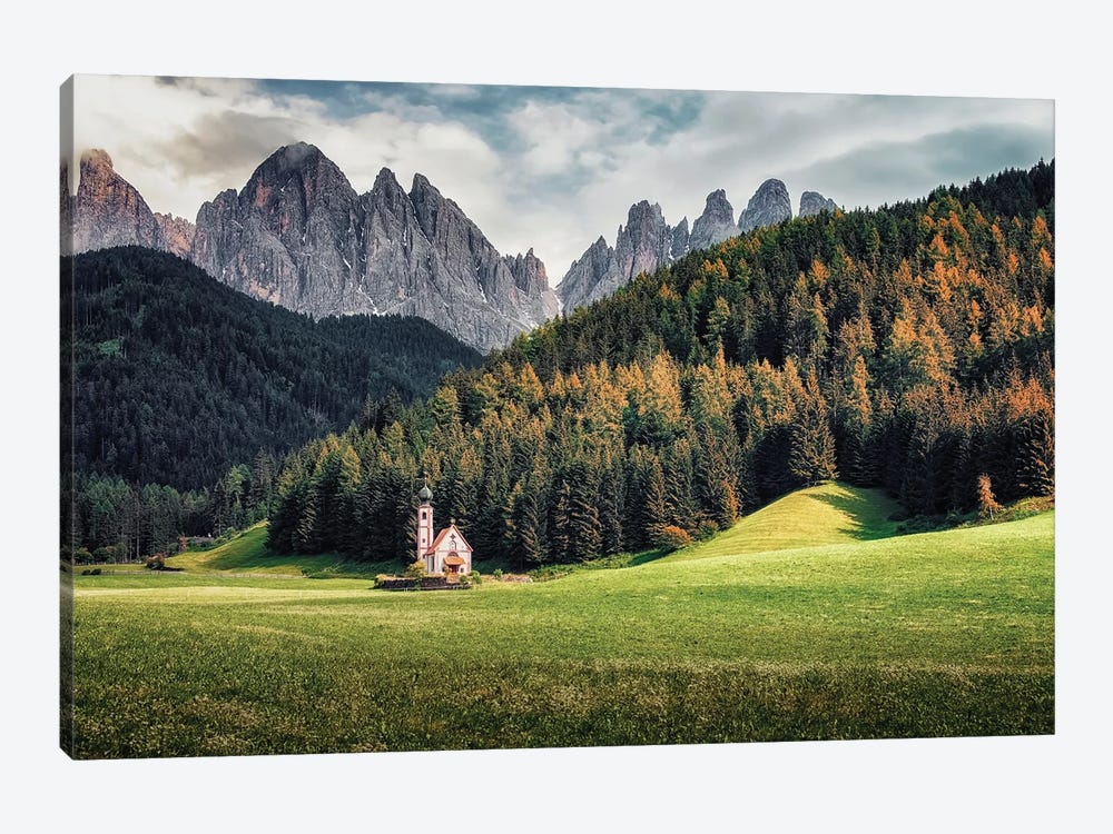 Church In The Dolomites by Manjik Pictures 1-piece Canvas Art