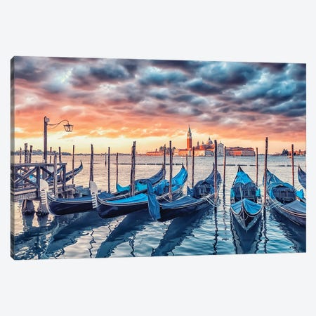 Epic Sunrise In Venice Canvas Print #EMN551} by Manjik Pictures Canvas Artwork