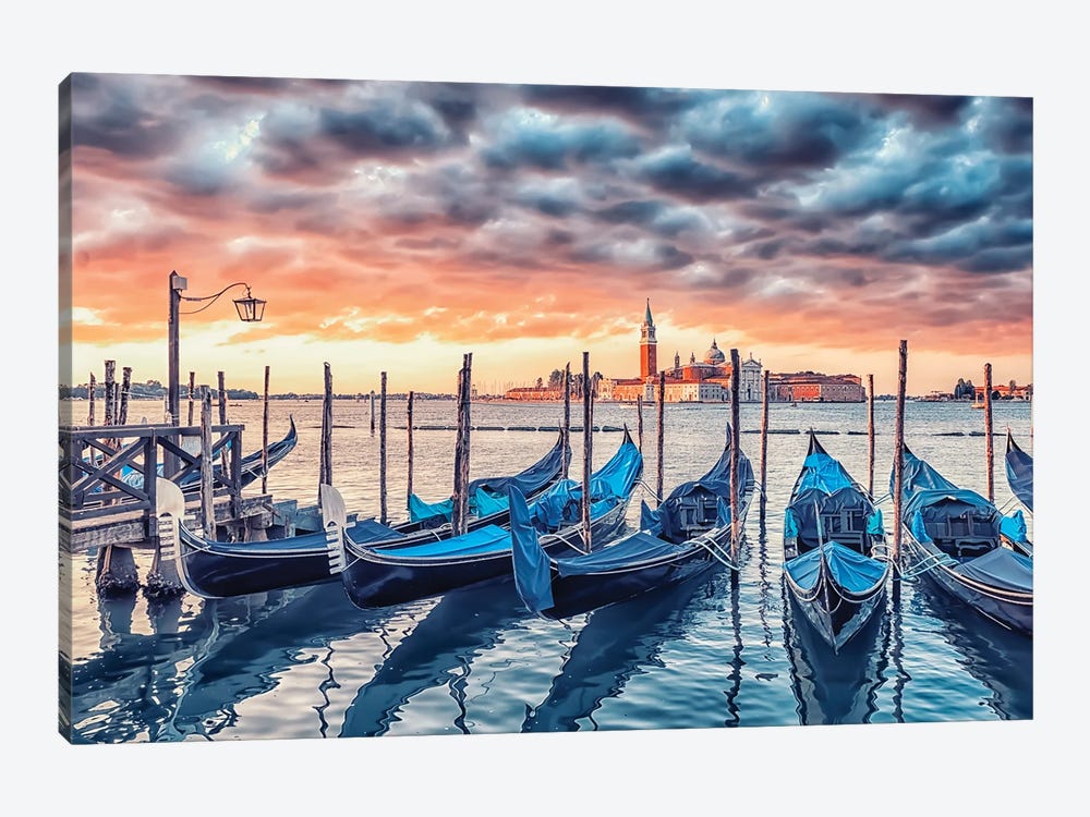 Epic Sunrise In Venice by Manjik Pictures 1-piece Canvas Art Print