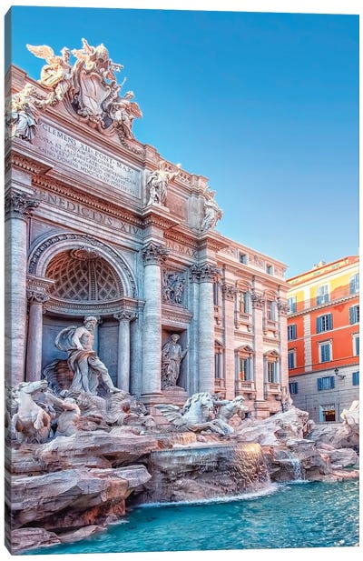 Rome Fountain Canvas Art Print - Fountain Art