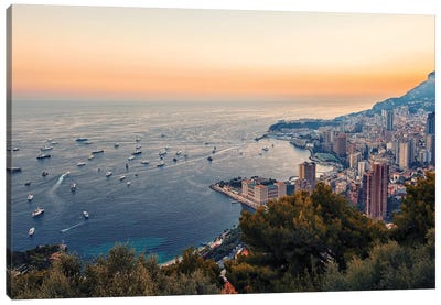 Monaco In The Summer Canvas Art Print - Manjik Pictures