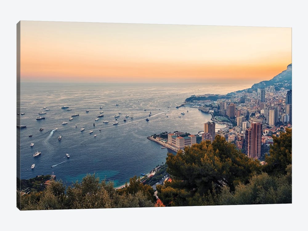 Monaco In The Summer by Manjik Pictures 1-piece Canvas Artwork