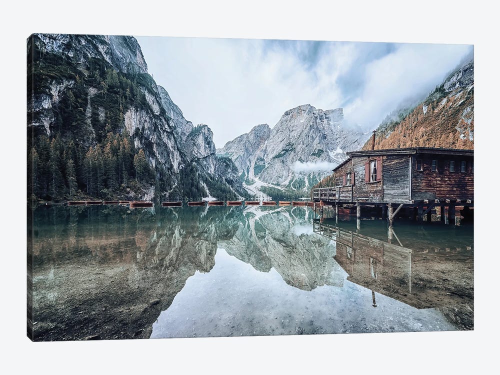 Dolomites Mountain Lake by Manjik Pictures 1-piece Canvas Artwork