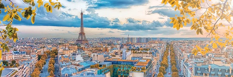 Paris City Panorama by Manjik Pictures wall art