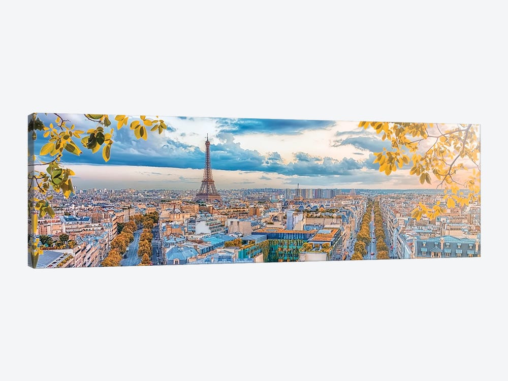 Paris City Panorama by Manjik Pictures 1-piece Canvas Wall Art