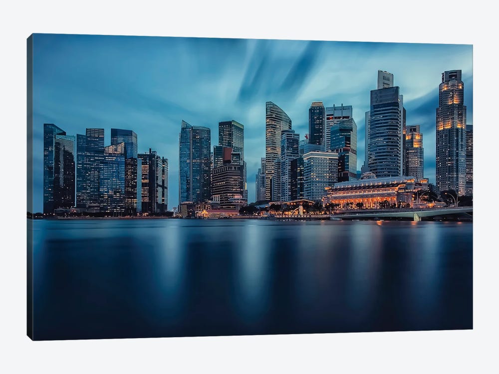 Blue Singapore by Manjik Pictures 1-piece Art Print