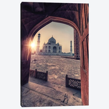 Taj Mahal Architecture Canvas Print #EMN576} by Manjik Pictures Canvas Art Print