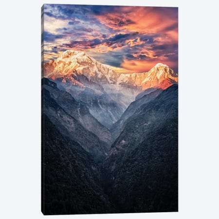 Annapurna Sunset Canvas Print #EMN598} by Manjik Pictures Canvas Artwork