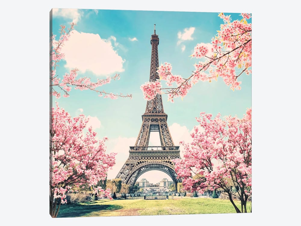 Eiffel Tower In Spring by Manjik Pictures 1-piece Canvas Print