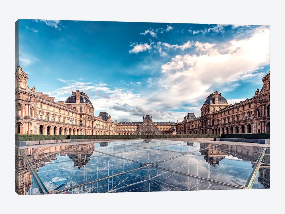 Louvre Reflection by Manjik Pictures 1-piece Canvas Artwork