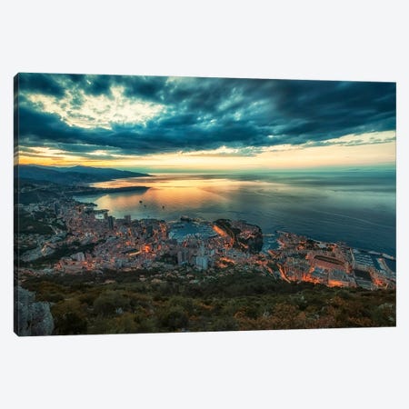 Early Morning In Monaco Canvas Print #EMN623} by Manjik Pictures Canvas Art