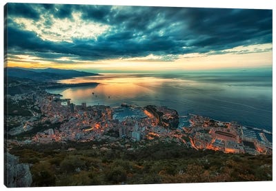 Early Morning In Monaco Canvas Art Print - Manjik Pictures