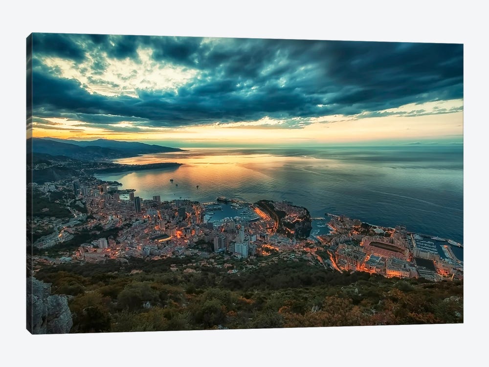 Early Morning In Monaco by Manjik Pictures 1-piece Canvas Wall Art