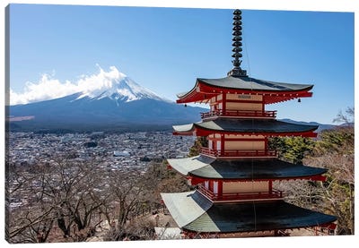 Landscape In Japan Canvas Art Print - Pagodas