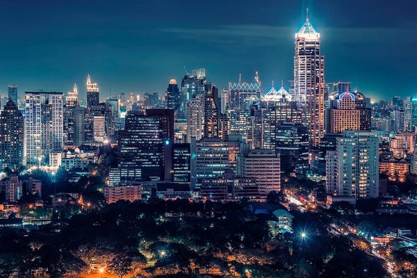 Thailand: Bangkok Downtown By Night by Manjik Pictures