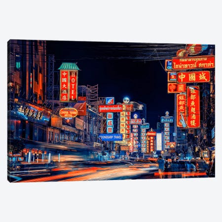 Dazzling City Canvas Print #EMN663} by Manjik Pictures Canvas Wall Art