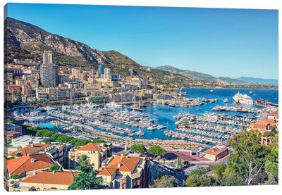 Summer In Monaco Canvas Art Print - Harbor & Port Art