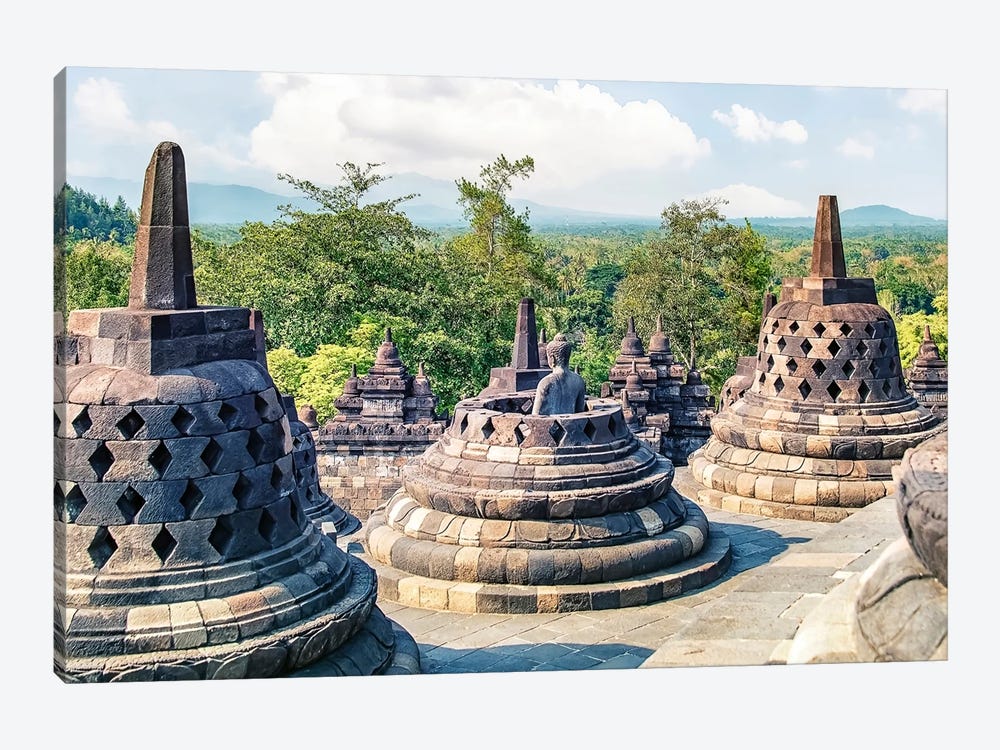 Borobudur Complex by Manjik Pictures 1-piece Canvas Print