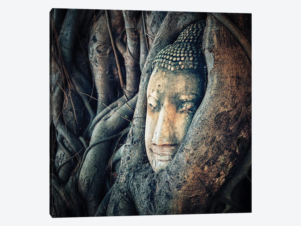 Buddha Face by Manjik Pictures 1-piece Canvas Artwork