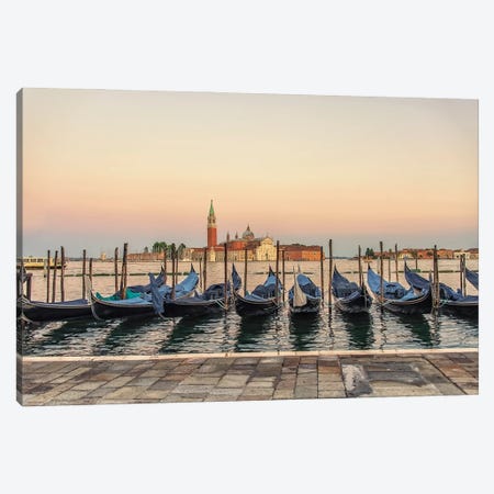 Gondolas In The Morning Canvas Print #EMN695} by Manjik Pictures Canvas Wall Art