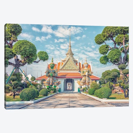 Wat Arun Guardians Canvas Print #EMN708} by Manjik Pictures Canvas Art Print