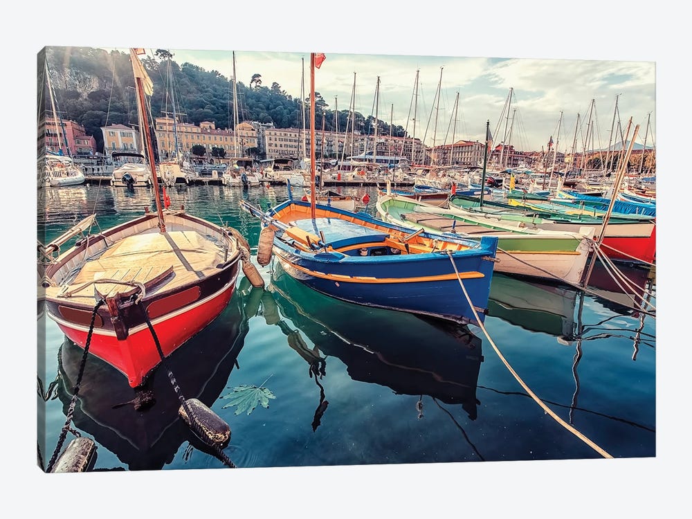 French Riviera Harbor by Manjik Pictures 1-piece Canvas Art