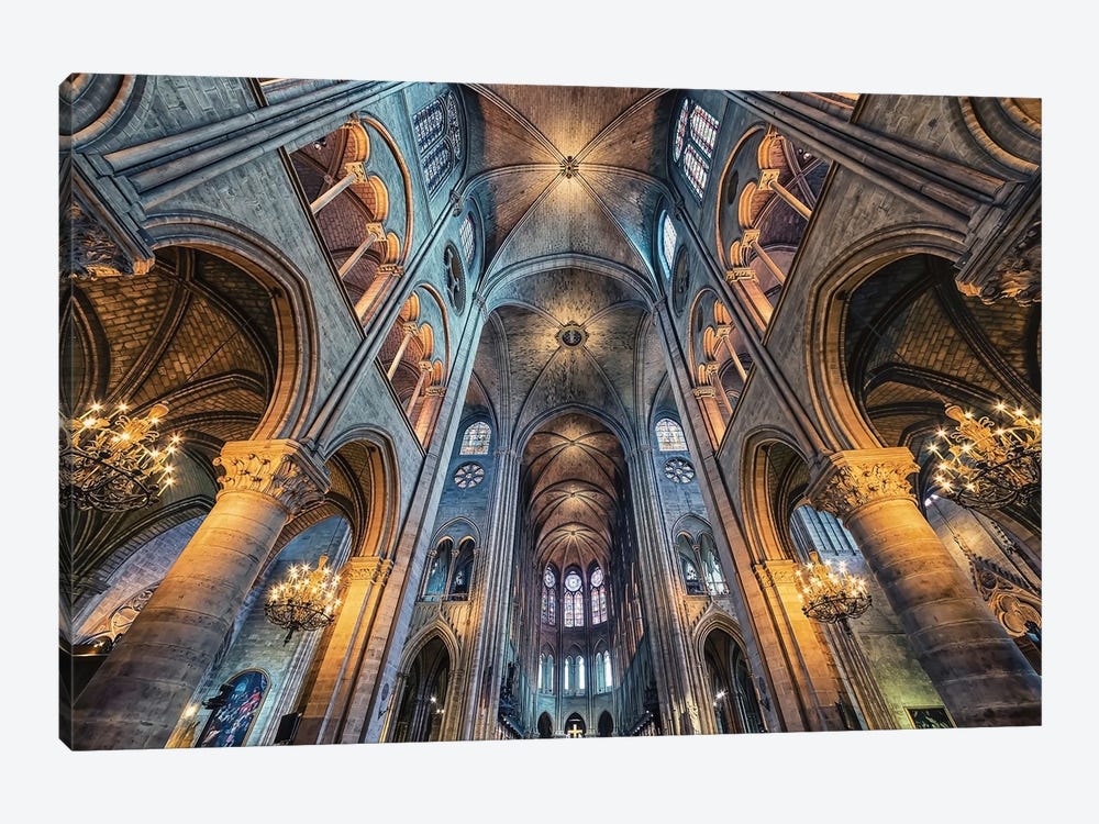 Notre Dame Architecture by Manjik Pictures 1-piece Canvas Art Print