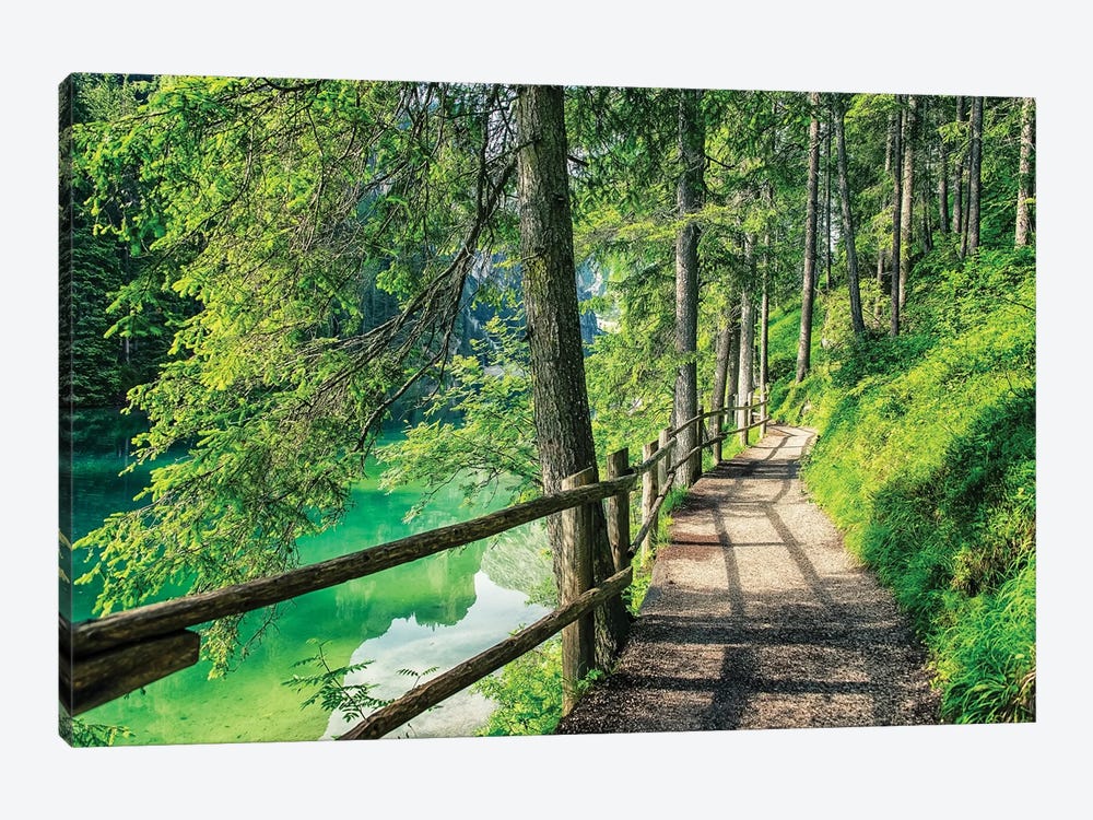 A Promenade By The Lake by Manjik Pictures 1-piece Canvas Wall Art