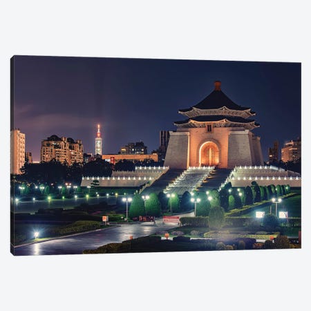 Taipei By Night Canvas Print #EMN730} by Manjik Pictures Canvas Art