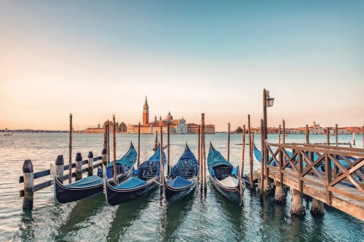 The Blue Gondolas by Manjik Pictures wall art