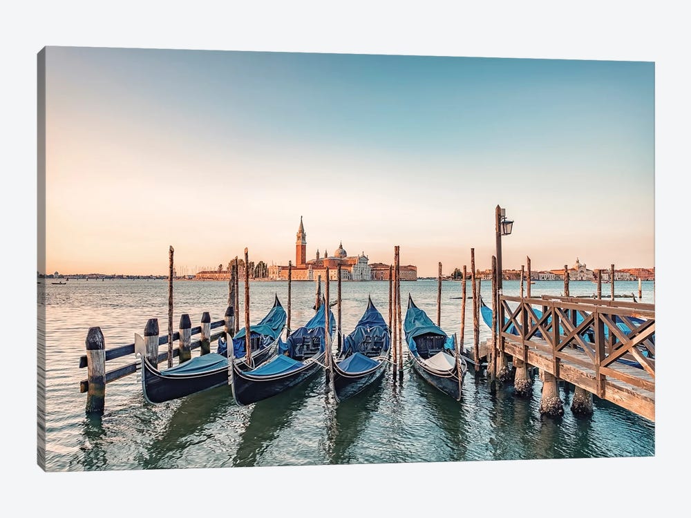 The Blue Gondolas by Manjik Pictures 1-piece Canvas Wall Art