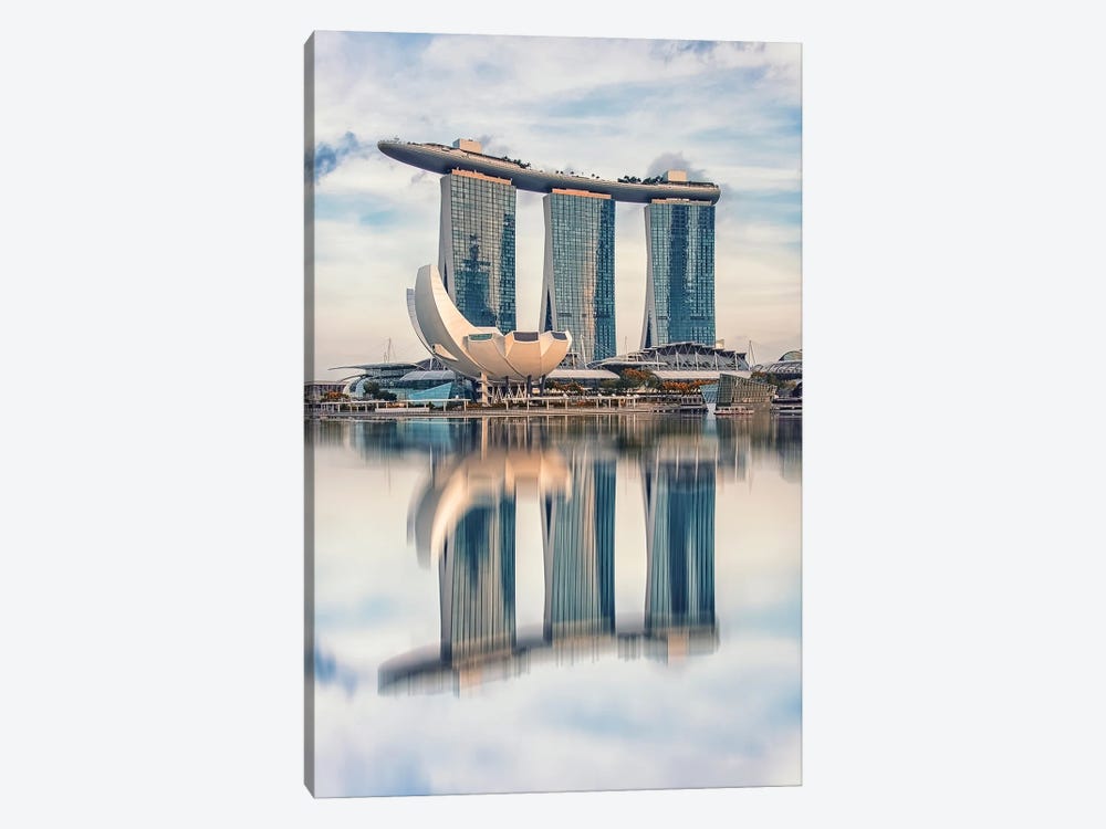 Singapore Reflection by Manjik Pictures 1-piece Art Print