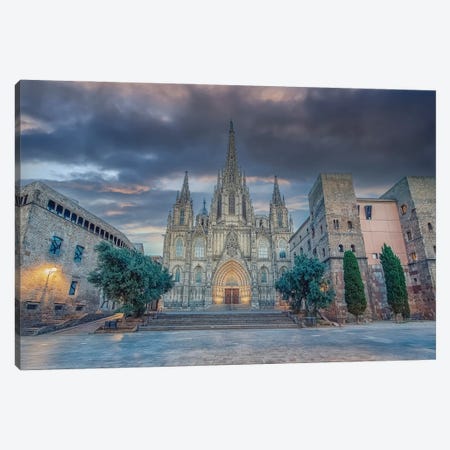 The Cathedral Of Barcelona Canvas Print #EMN761} by Manjik Pictures Canvas Print