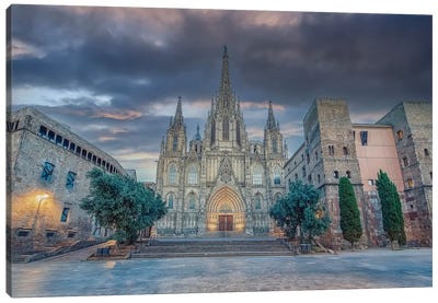 The Cathedral Of Barcelona Canvas Art Print - Catalonia Art