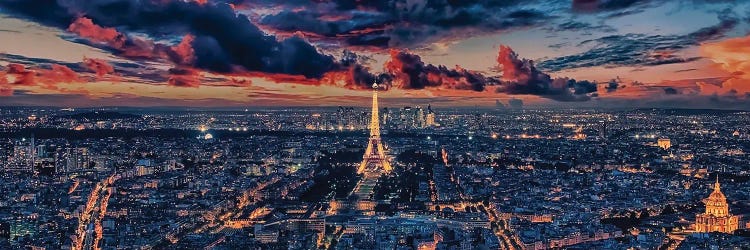 Paris Sunset Panorama by Manjik Pictures wall art