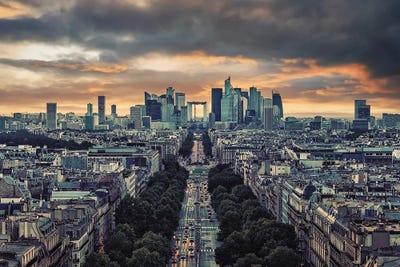 La Defense In The Evening by Manjik Pictures canvas print
