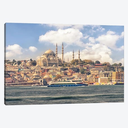 Istanbul From The Bosphorus Canvas Print #EMN768} by Manjik Pictures Art Print