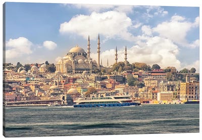 Istanbul From The Bosphorus Canvas Art Print - Turkey Art