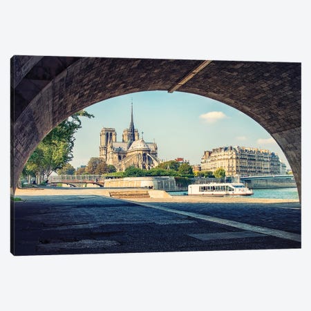 Notre Dame In Paris Canvas Print #EMN770} by Manjik Pictures Canvas Wall Art