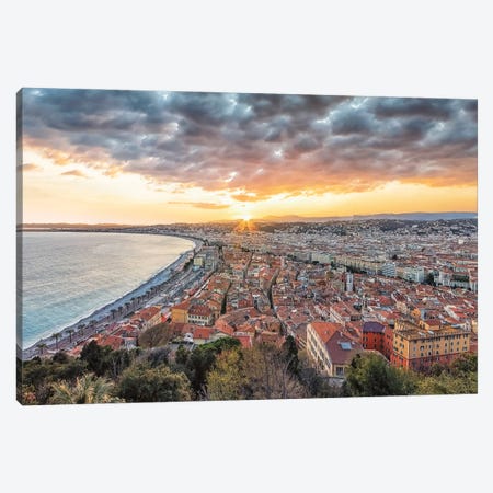 Evening In Nice Canvas Print #EMN774} by Manjik Pictures Canvas Print