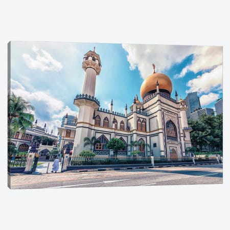Sultan Mosque In Singapore Canvas Print #EMN775} by Manjik Pictures Art Print